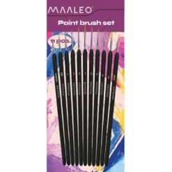 Målarpenselset 11 st nylon, storlek 00000-7, för akryl/akvarell