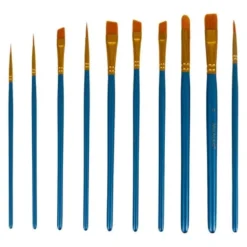 Målarset akryl 12 färger 10 penslar 3 bomullsdukar 30x40 cm