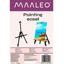 Målarstativ A-form justerbart 77-160 cm svart med fodral