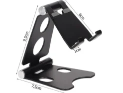 Mobilhållare/surfplatteställ vikbar metall svart justerbar 9,5 cm