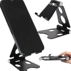 Mobilhållare/surfplatteställ vikbar metall svart justerbar 9,5 cm
