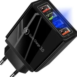Mobilladdare / Snabbladdare med 4 uttag - QC3