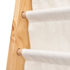 Montessori barnbokhylla med 6 fickor, trä/bomull, 63x76,5x30 cm