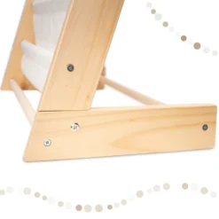 Montessori barnbokhylla med 6 fickor, trä/bomull, 63x76,5x30 cm