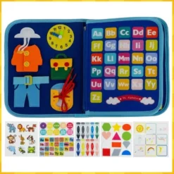 Montessori filtbok sensorisk aktivitetsbok 7-i-1 unicorn 3+ 22,5x28 cm
