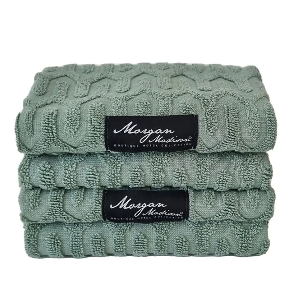 Morgan Madison - Frottéhandduk Grön 60x40 cm, 2-pack