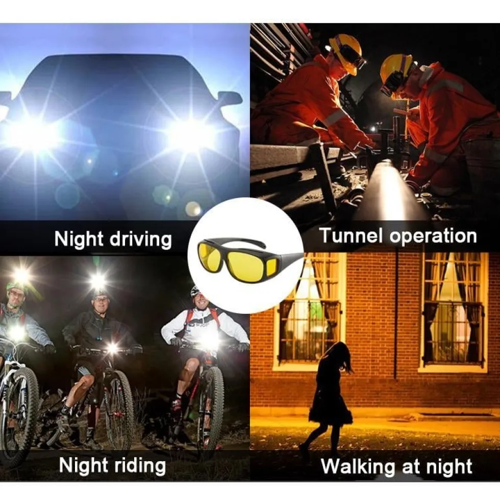 Mörkerglasögon för Bilkörning - Night Vision Glasögon-Gul