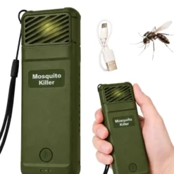 Myggavvisare USB-C med 6 refillpatroner, uppladdningsbar 14x5 cm