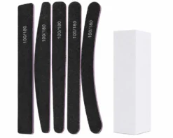 Nagelfil set 6 st – 5 dubbelsidiga 100/180 + 1 bufferfil
