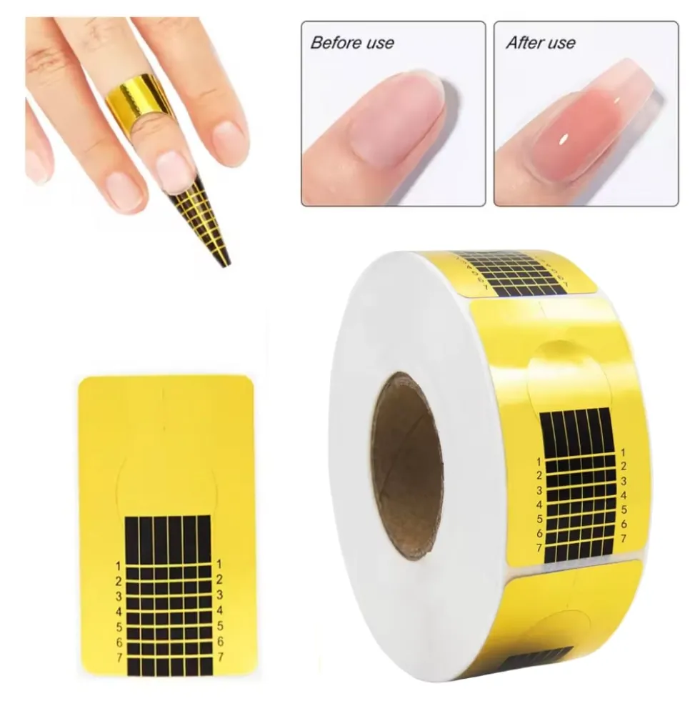Nagelmallar 500-pack - Nagelförlängning & Formning - Nail Forms i Rulle