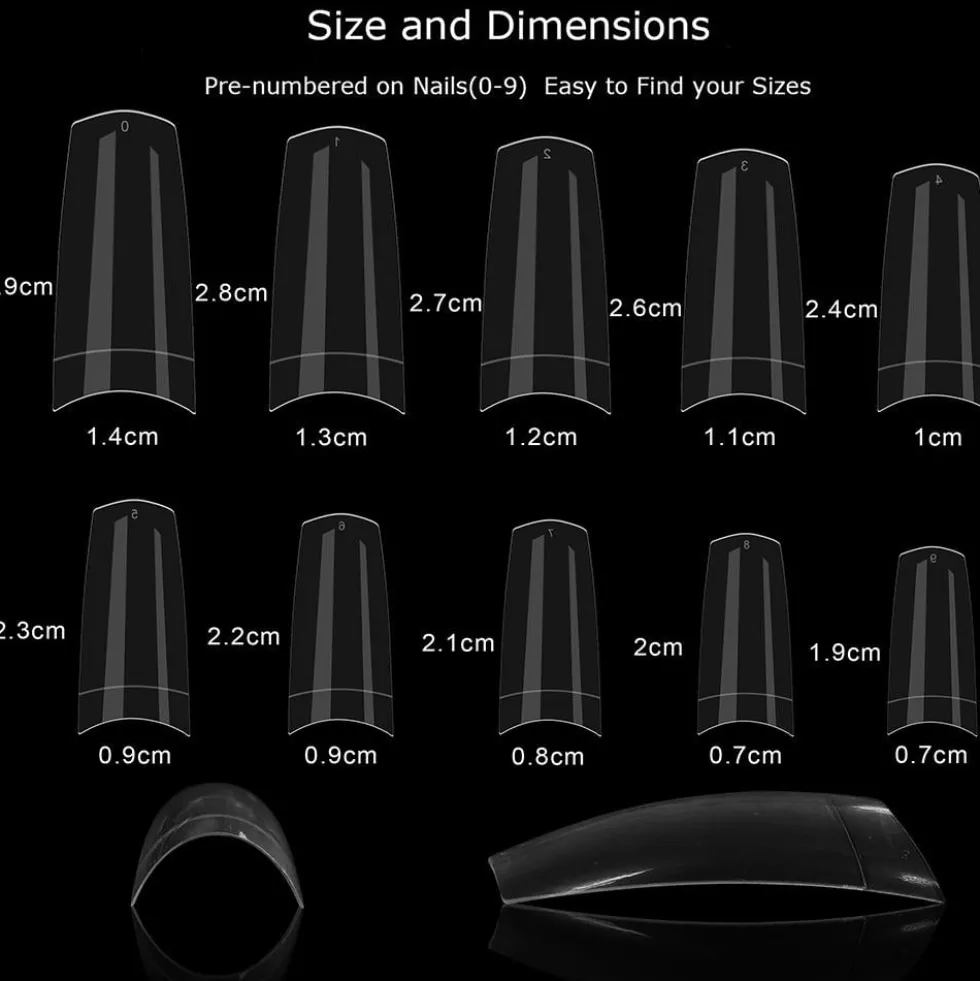 Nageltippar för nagelförlängning 500-pack