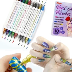 Nail Art Markers med fin och bred spets 10-pack