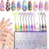 Nail Art Markers med fin spets 12-pack