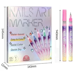 Nail Art Markers med fin spets 12-pack