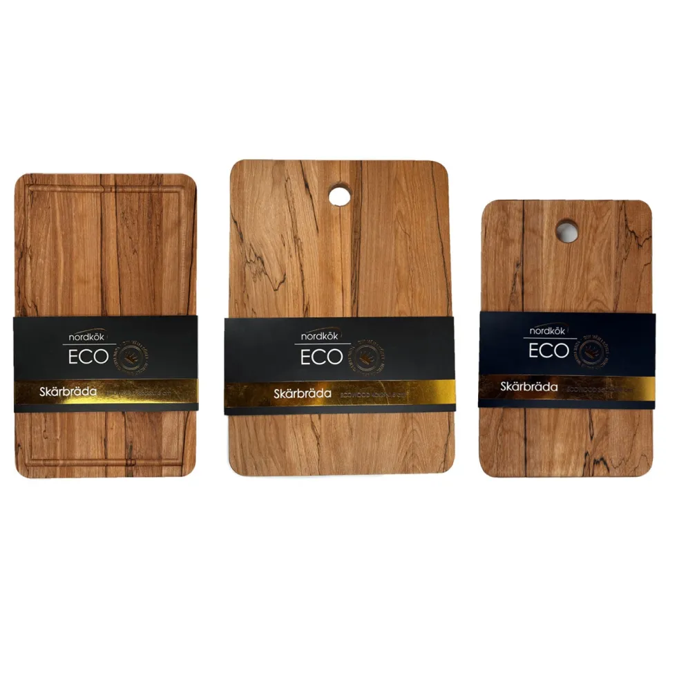 Nordkök ECOWOOD skärbräda 3-pack