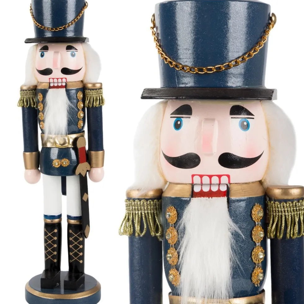 Nötknäppare julfigur soldat i trä handmålad 35 x 9 cm