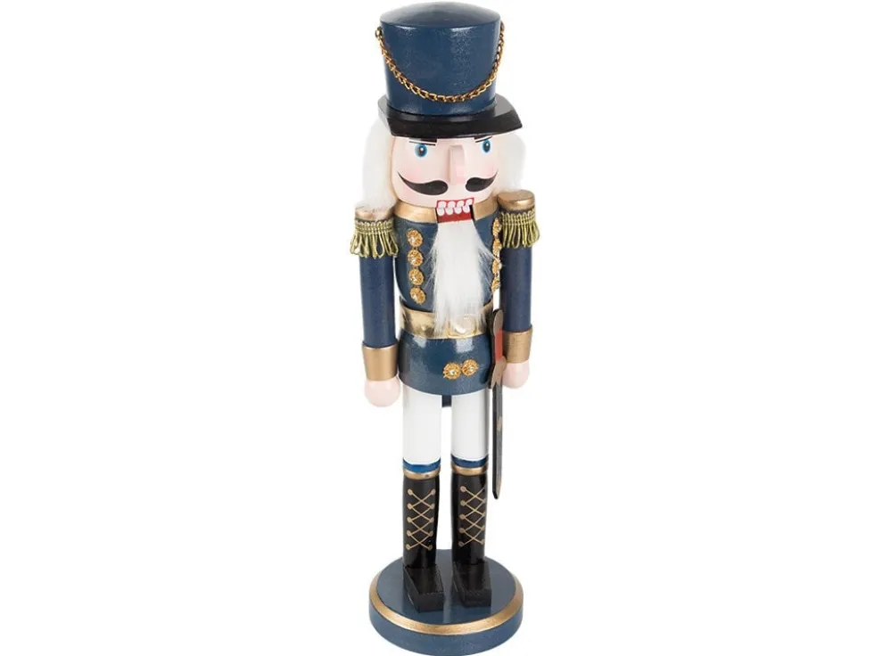 Nötknäppare julfigur soldat i trä handmålad 35 x 9 cm