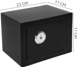 Nyckelsafe säkerhetsskåp med nyckellås svart 23x17x17 cm 3 nycklar