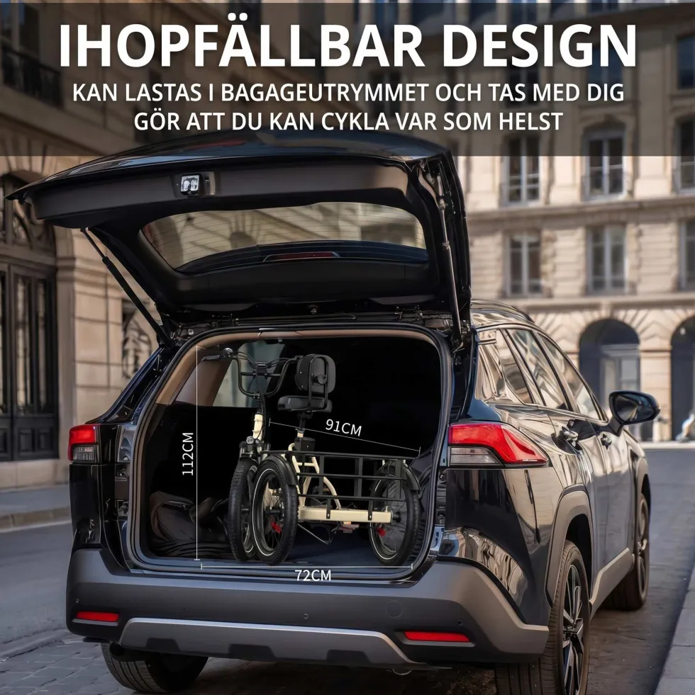 ONESPORT OT30 PRO elcykel, med justerbar saddel, 20*3" tums däck, 18Ah batteri, 500W Motor,maxlast 180 kg, räckvidd 90 km