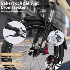 ONESPORT OT30 PRO elcykel, med justerbar saddel, 20*3