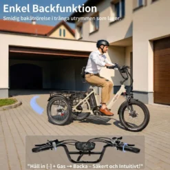 ONESPORT OT30 PRO elcykel, med justerbar saddel, 20*3