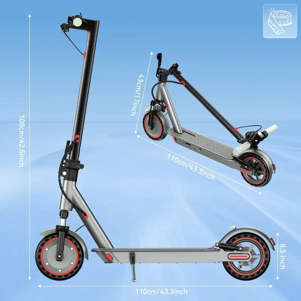 2026 - OOK-TEK D8 MAX suspension KickScooter Elsparkcykel - 30km/h elcykel
