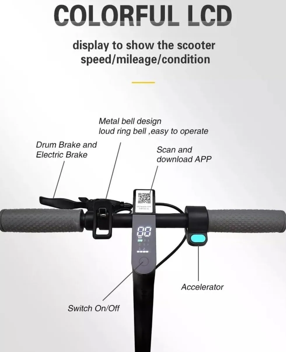 2025 - OOK-TEK V8 KickScooter Elsparkcykel - 30km/h elcykel