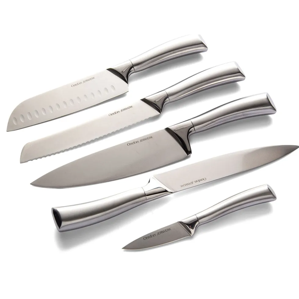 Orrefors Jernverk Stål knivset 5-pack