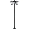 Outsunny solcellsdriven LED-trädgårdslampa med sensorer, 3 skärmar - H.182,5 cm - IP44