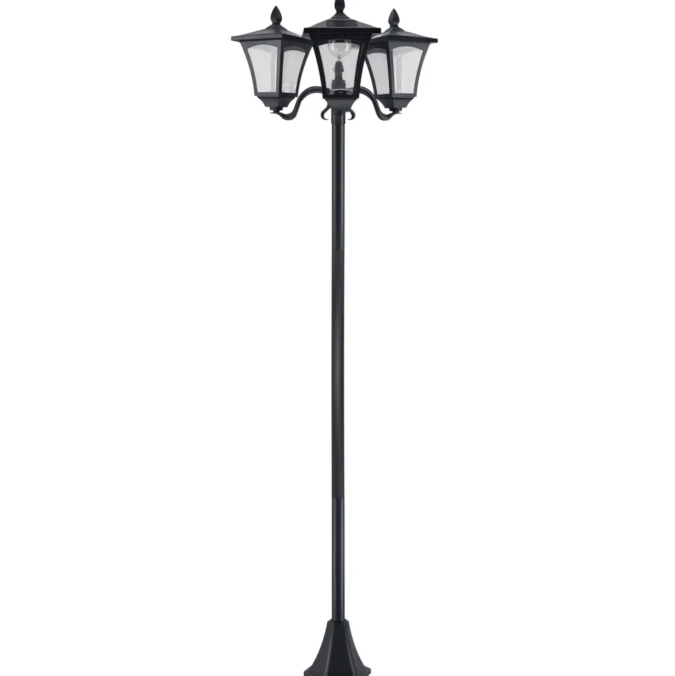 Outsunny solcellsdriven LED-trädgårdslampa med sensorer, 3 skärmar - H.182,5 cm - IP44