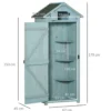Outsunny trädgårdsskjul för utomhusbruk, redskapsskjul i trä, 3 hyllor, 2 dörrar med spärrar, sluttande bitumentak, 77L x 54B x 179H cm, behandlad gran, blå