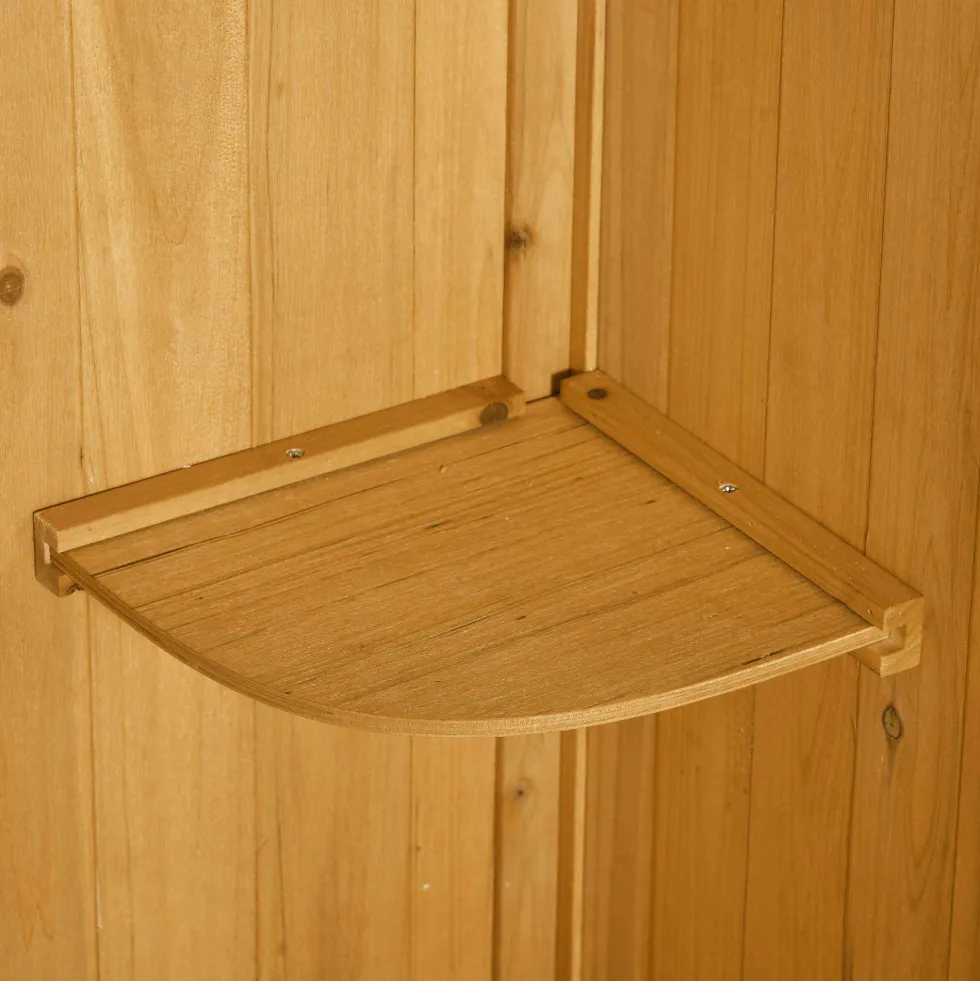 Outsunny Trädgårdsskjul, Väderbeständigt Verktygsskjul 77x54,2x179cm, Trädgårdsskjul med Dörr, Sadeltak, Verktygsskåp med Hyllor, Trädgårdsredskapsskjul för Trädgård, Uteplats, Gul+Grön