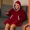 Oversize Fleece Sweatshirt Blanket Röd