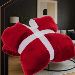 Oversize Fleece Sweatshirt Blanket Röd