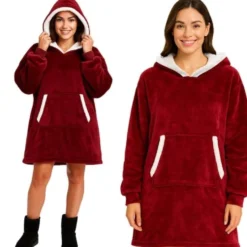Oversize Fleece Sweatshirt Blanket Röd