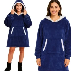 Oversize Hoodie Blanket Mörkblå