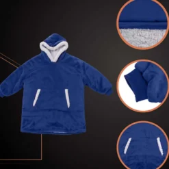 Oversize Hoodie Blanket Mörkblå