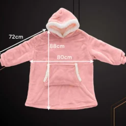 Oversize Hoodie Filt med Ärmar Rosa
