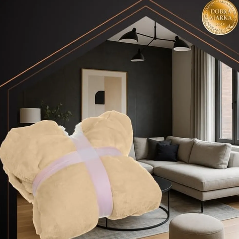 Oversize Hoodie Filt med Ärmar Beige