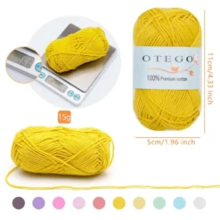 10-pack Bomullsgarn, Cotton Knitting, Crochet Yarn 49m/rulle