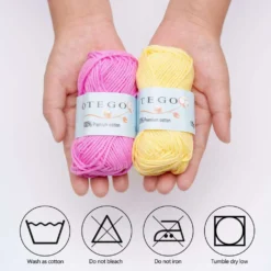 10-pack Bomullsgarn, Cotton Knitting, Crochet Yarn 49m/rulle