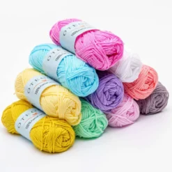 10-pack Bomullsgarn, Cotton Knitting, Crochet Yarn 49m/rulle