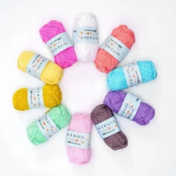 10-pack Bomullsgarn, Cotton Knitting, Crochet Yarn 49m/rulle