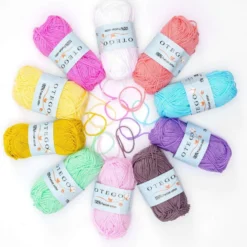 10-pack Bomullsgarn, Cotton Knitting, Crochet Yarn 49m/rulle