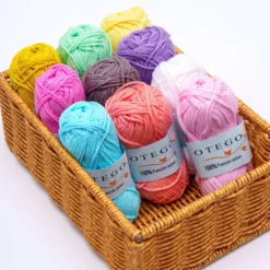 10-pack Bomullsgarn, Cotton Knitting, Crochet Yarn 49m/rulle