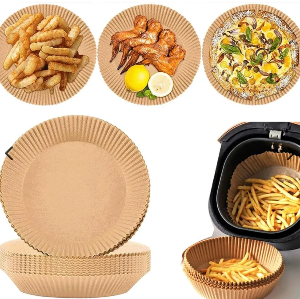 100 Pack 16cm Air Fryer Papper Engångspapper Pergament Formar