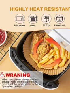 100 Pack 16cm Air Fryer Papper Engångspapper Pergament Formar