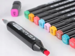 40-Pack Dubbelsidiga Tuschpennor med Fodral
