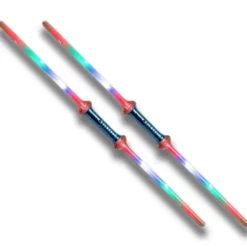 2-pack dubbelt lasersvärd med LED