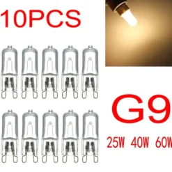 10-Pack G9 Halogenlampor220-240V 25W 40W 60W Varmvit Ljus Optimal Belysning